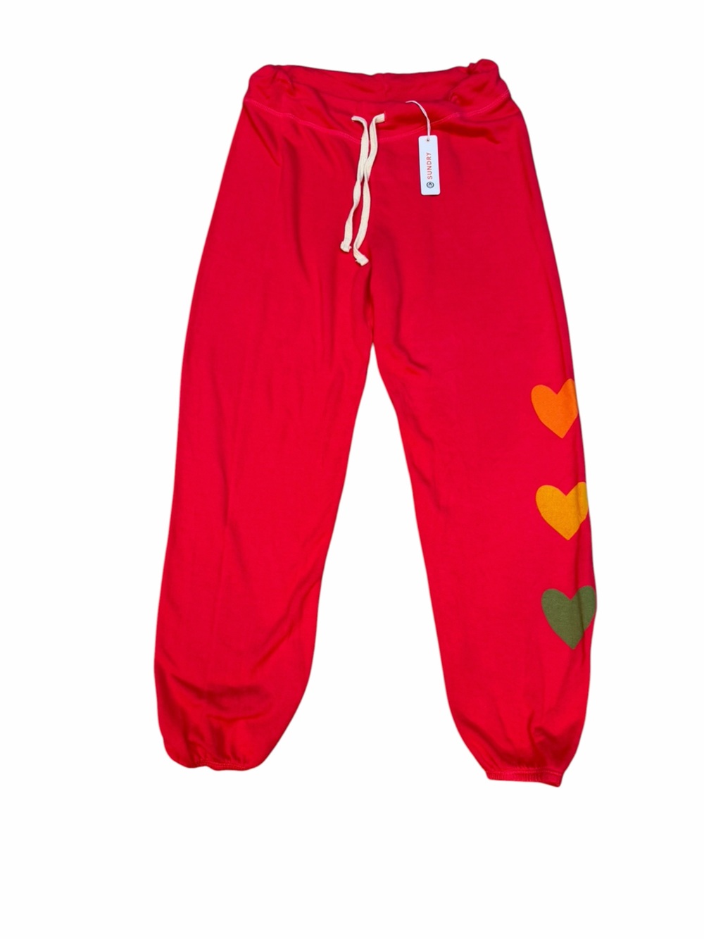 NWT Sundry Heart Graphic Red Sweatpants Joggers - Picture 3 of 10